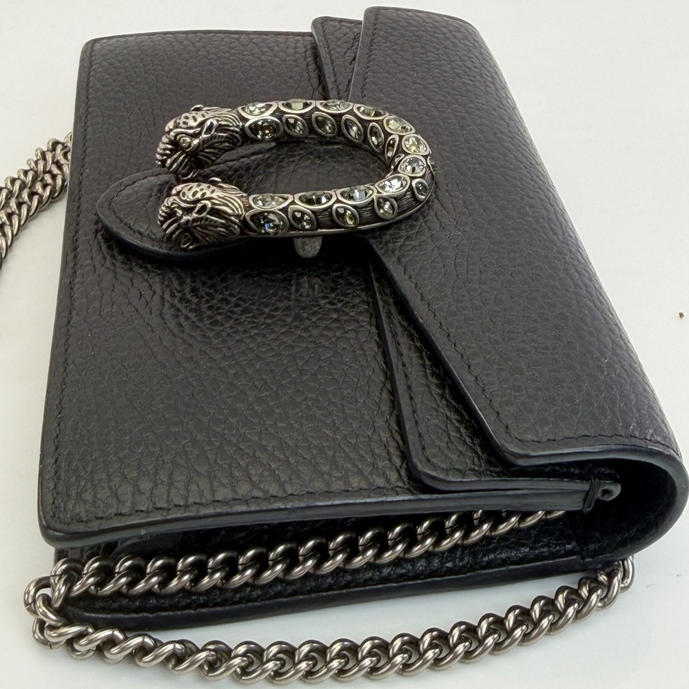 Authentic Gucci Dionysus Super Mini Black Leather Chain Bag - Picture 8 of 12